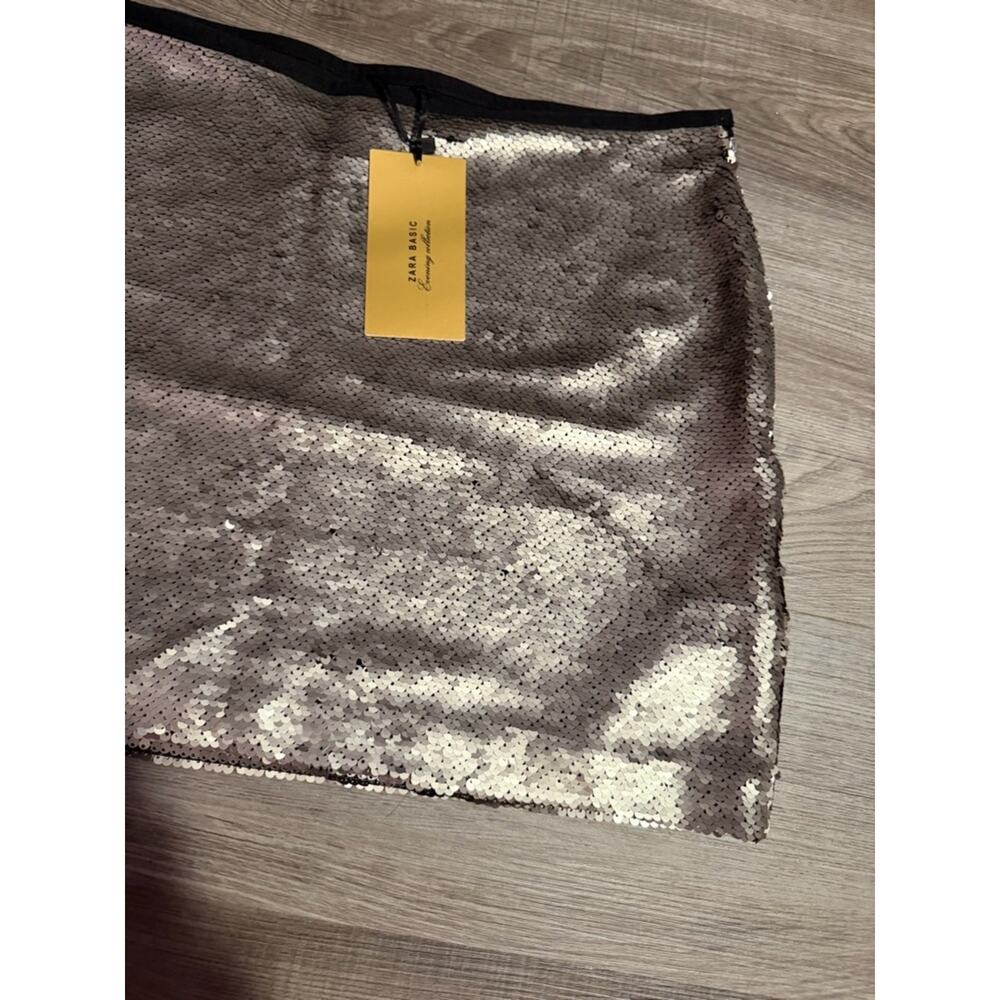 NEW Zara Sequin Mini Skirt Size Medium - Picture 7 of 8